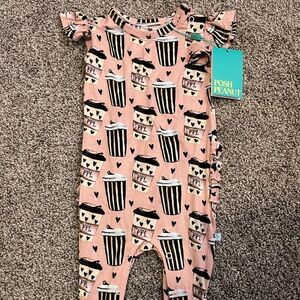 Posh Peanut pumpkin latte short sleeve romper